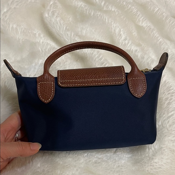 Longchamp Brown and Navy Mini Handbag - Picture 7 of 14